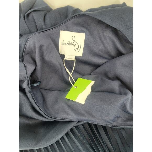 Sam Edelman Navy Blue Pleated One Shoulder Dress Women's Size 6 - Picture 6 of 10